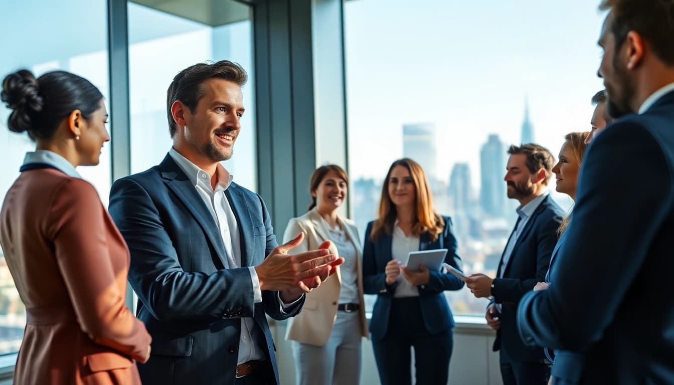 Erfolgreiche Interaktion mit Headhunter Schweiz in einem modernen Büro.
