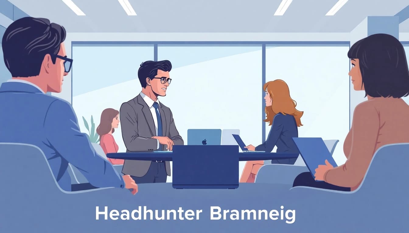Headhunter Braunschweig: Professioneller Berater in einem modernen Besprechungsraum mit Kunden.
