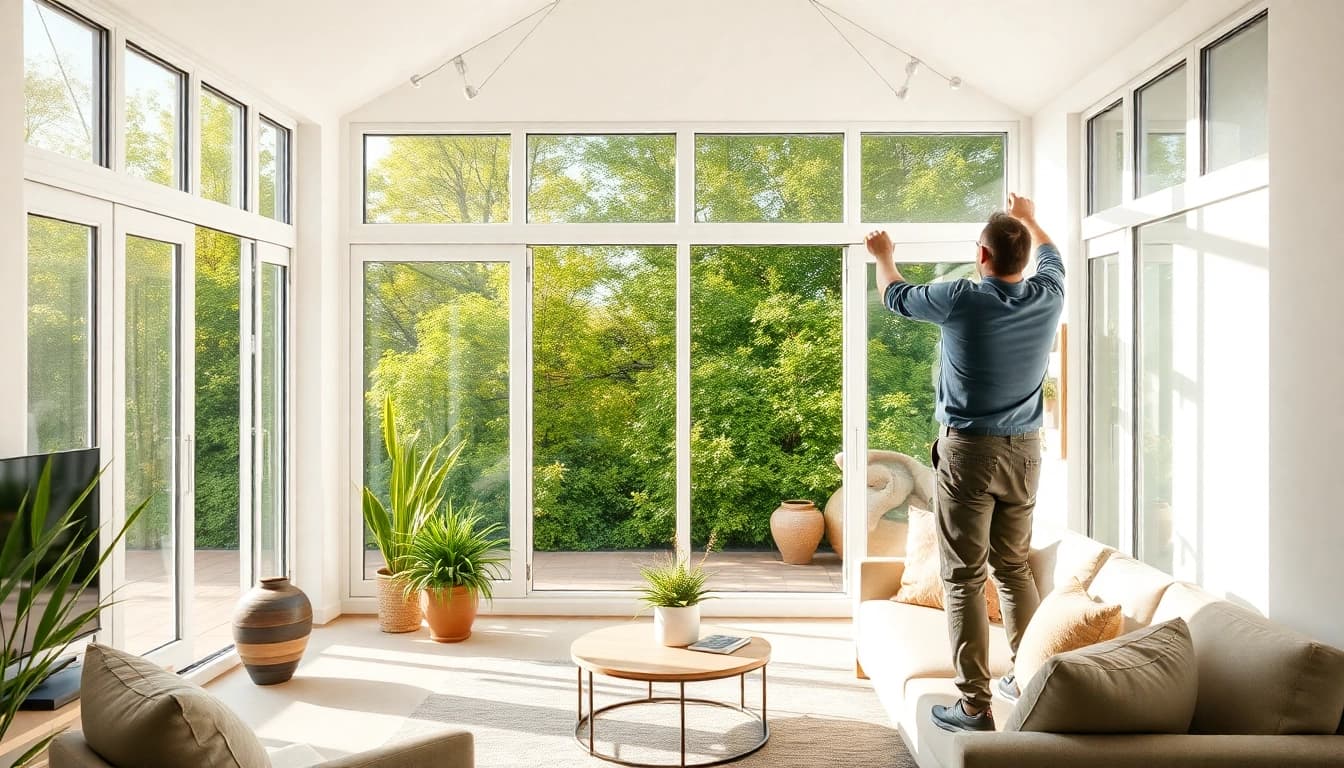 Fliegengittermaxx installation in a sunlit living room with detailed mesh integration.