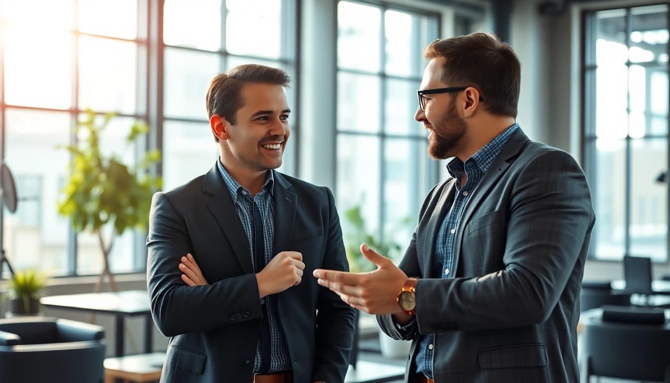 Headhunter Ingenieure beraten Fachkräfte in einem modernen Büro.