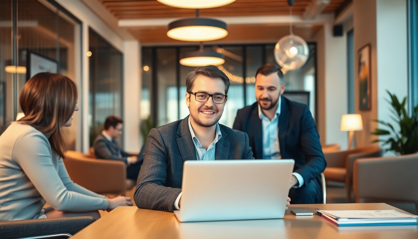 Headhunter führt ein strategisches Gespräch zur Talentakquise in einem stilvollen Büro.