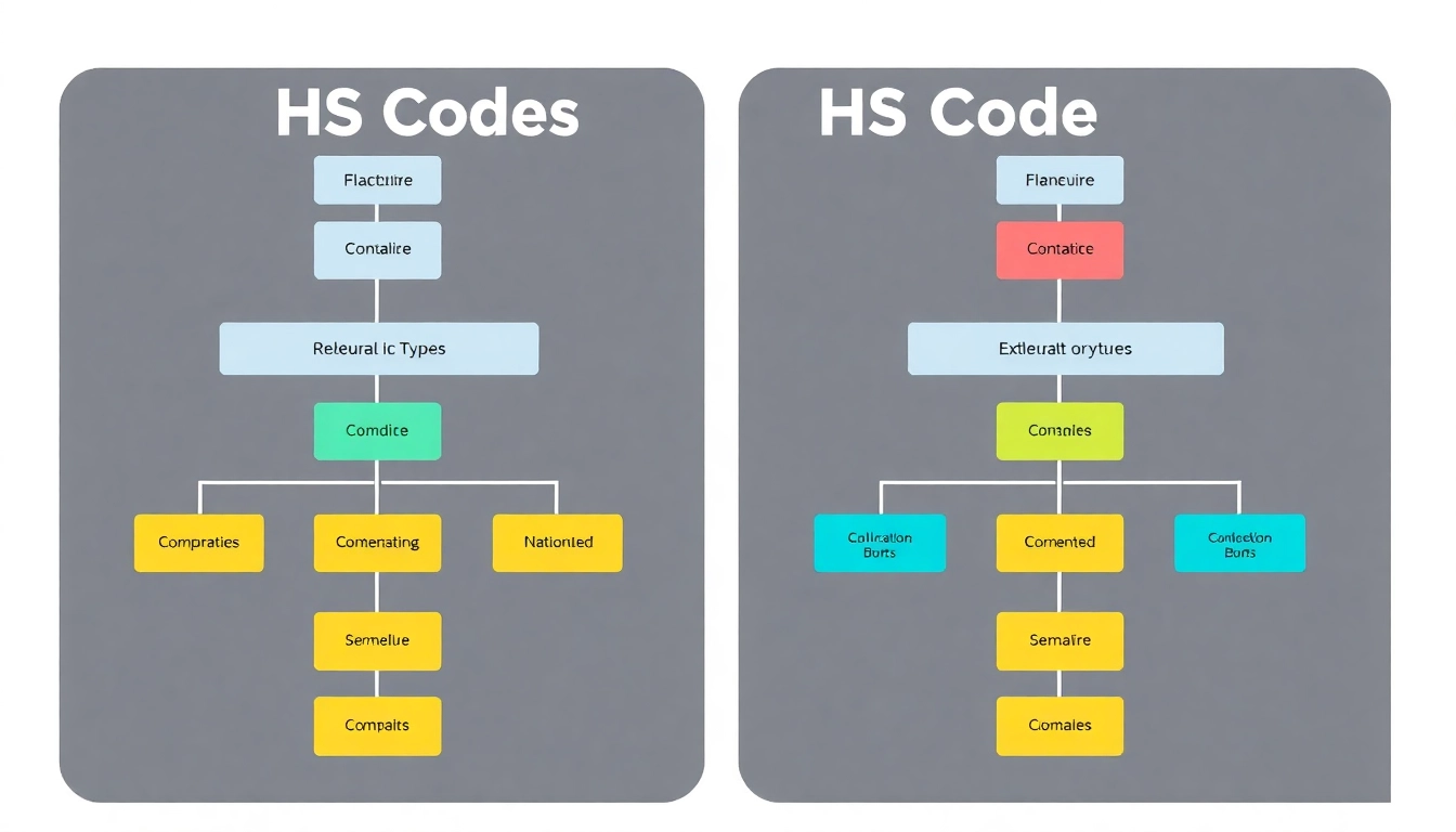 Visualize the classification process of HS Codes through an engaging infographic displaying structured trade categories.