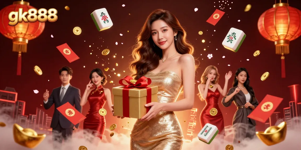 Experience the excitement of gk888 with a stunning visual featuring winning moments and festive themes.