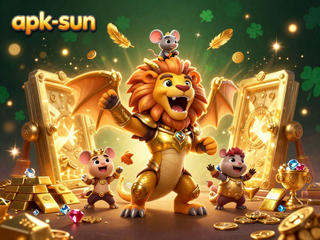 Spin to win with apk-sun's exhilarating casino adventure featuring a magical chimera and treasure!