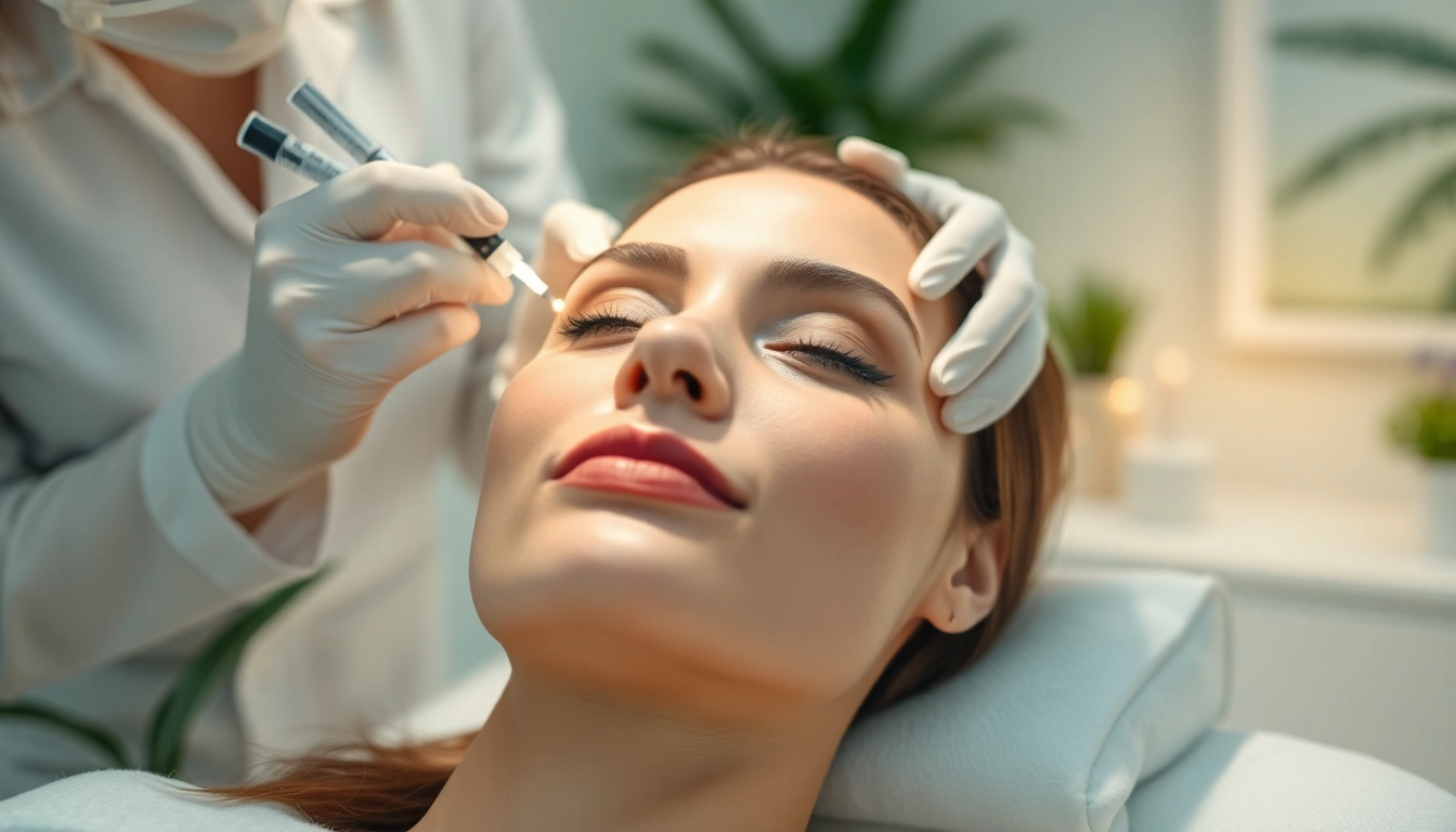 Mesotherapie Gesicht Behandlung in einer professionellen Klinik.