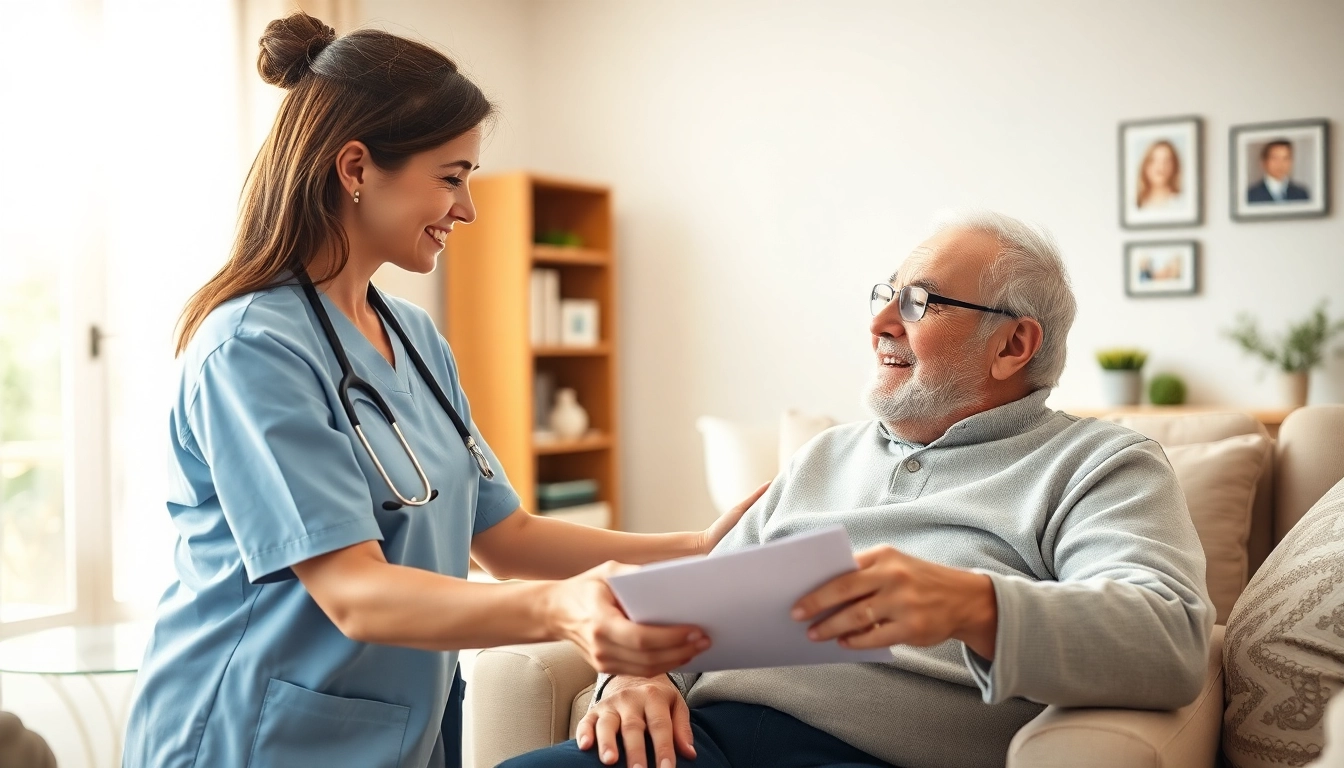 pflegedienst griesheim: Caring professional assisting an elderly man in a cozy home setting