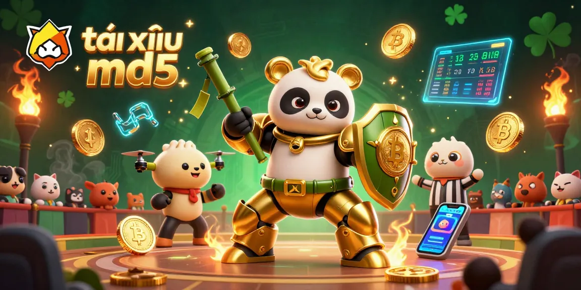 Experience the thrill of tài xỉu md5 in a vibrant 3D arena with crypto elements.