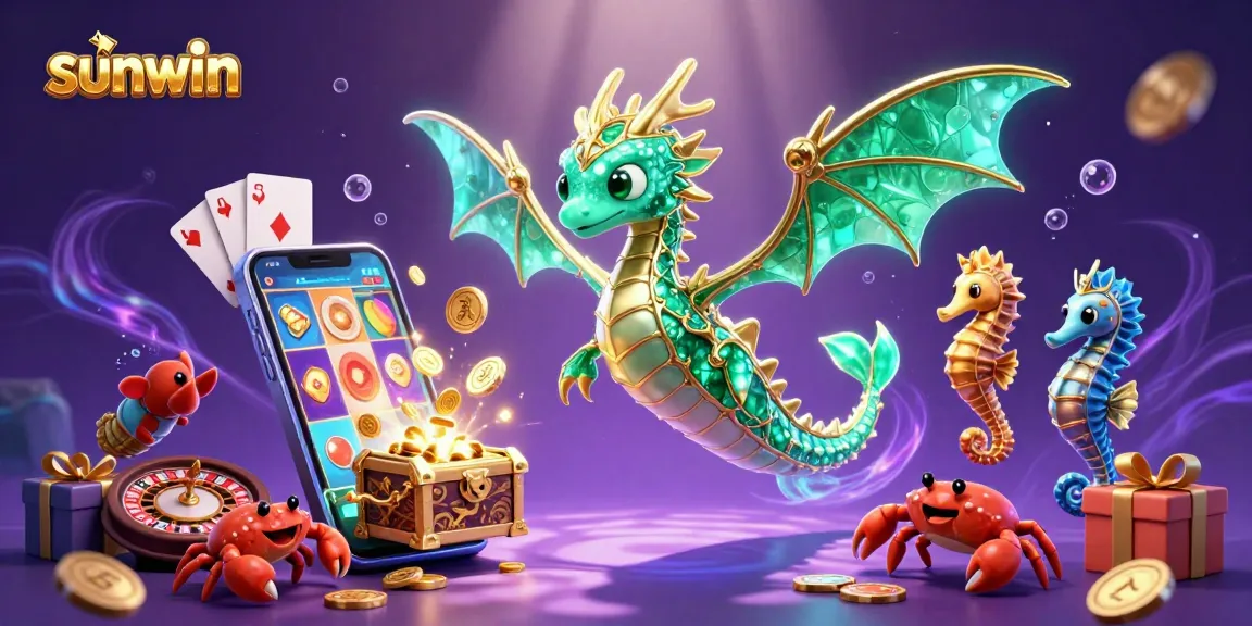 Experience winning moments with the sunwin slot game on an animated 3D sea dragon-themed backdrop.