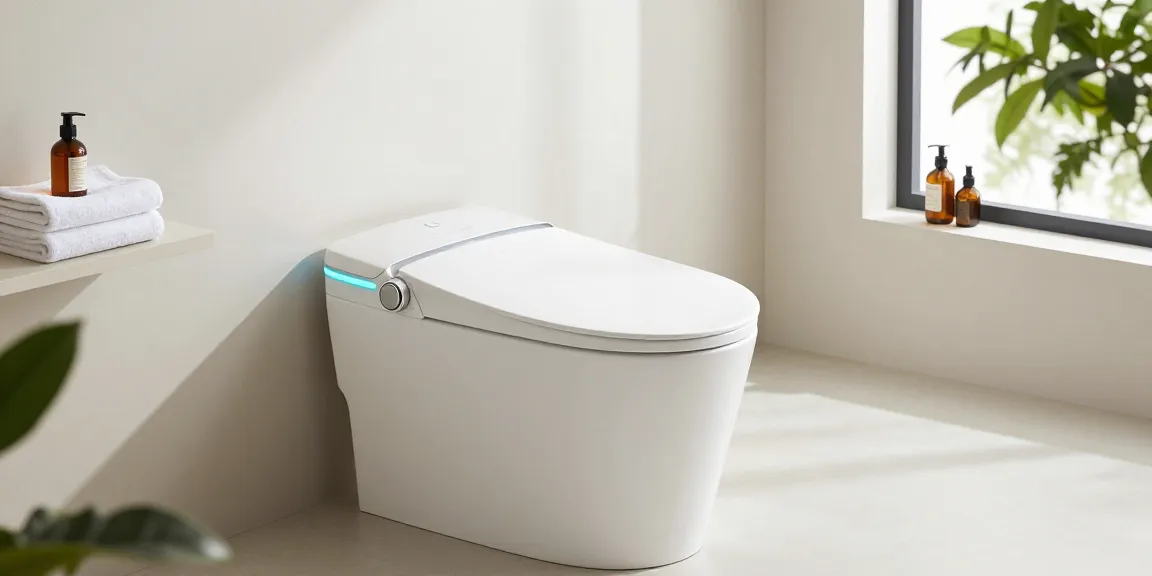 Bidet wc in een moderne badkamer met geavanceerde hygiëne kenmerken en elegant design.