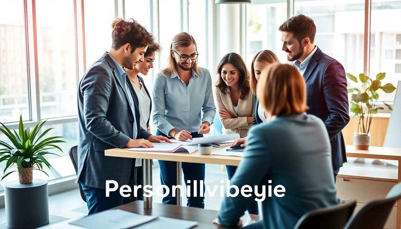 Personalvermittlung durch ein engagiertes Team in einem modernen Büro bei der Zusammenarbeit.