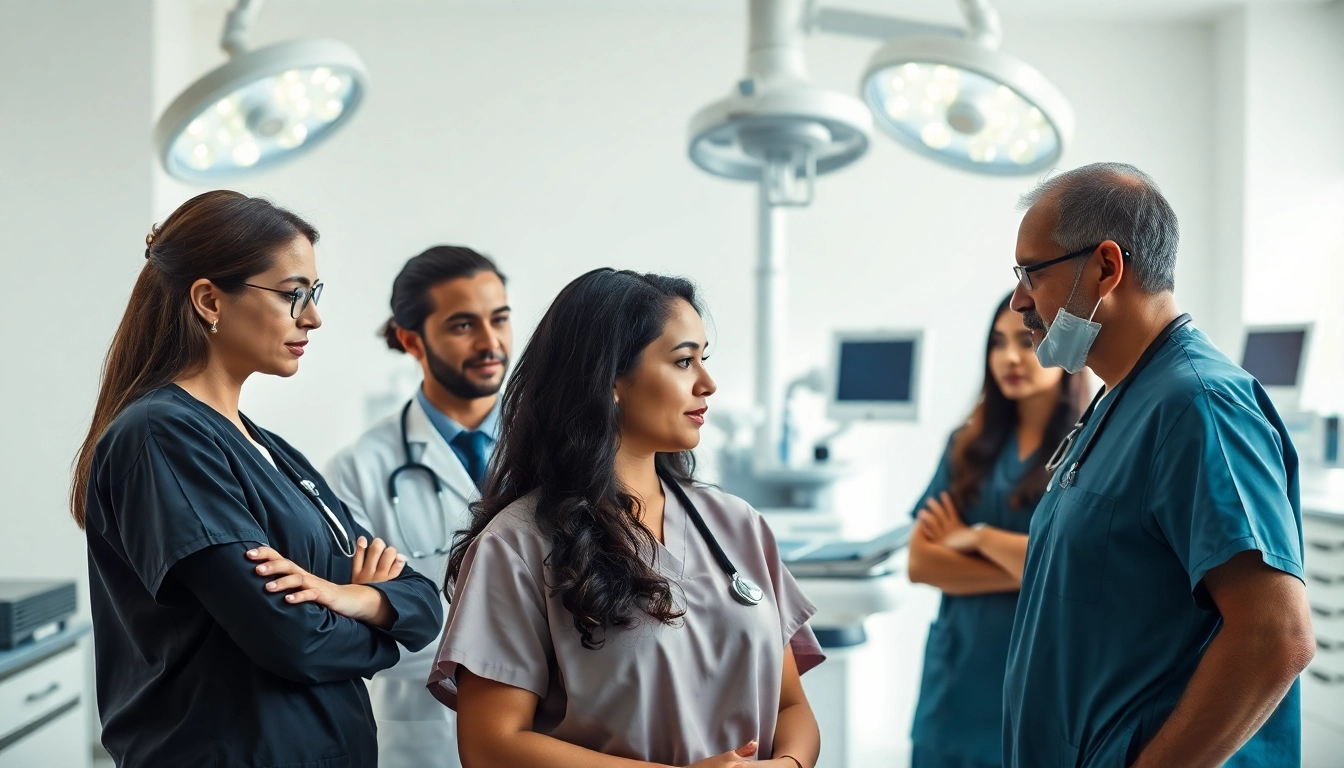 Driada medical in a collaborative healthcare setting featuring diverse medical professionals.