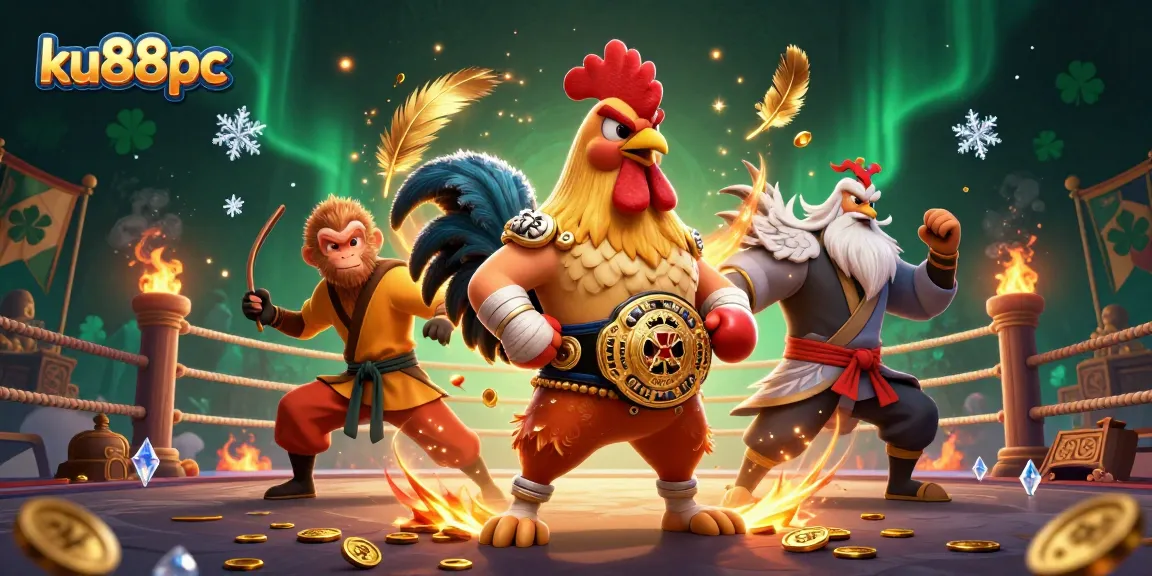 Experience thrilling gameplay and moments at ku88pc with a fierce rooster, a monkey martial artist, and a wise crane master.