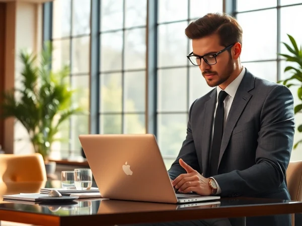 Headhunter discussing opportunities with a candidate in a modern office.