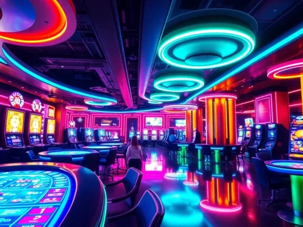 Explore the beste casinos ohne limit with a captivating nightlife ambiance featuring vibrant neon lights and gaming action.