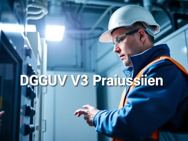 Technician conducting a DGUV V3 Prüfung, emphasizing safety inspection of electrical devices for workplace compliance.