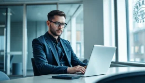 Professioneller Headhunter Berlin bei der Arbeit am Schreibtisch, konzentriert auf seine Rekrutierungsaufgaben.