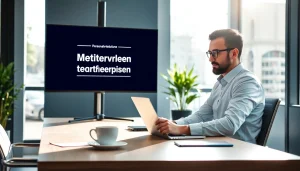 Personalvermittlung: Berater arbeitet fokussiert in modernem Büro.