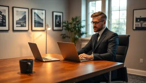 Headhunter Saarbrücken bei der Arbeit in einem modernen Büroambiente.