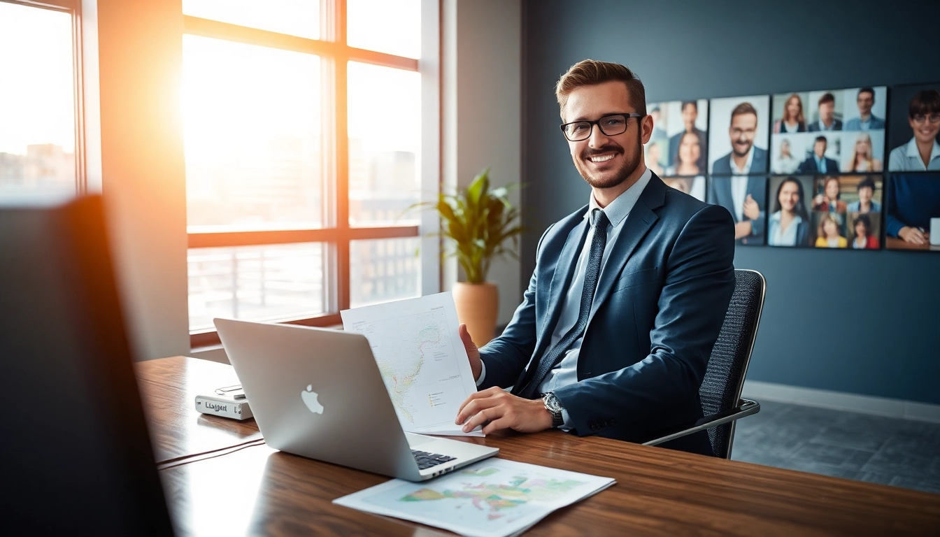 Headhunter im modernen Büro, der Karrierechancen für Fachkräfte evaluiert.
