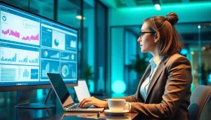 Headhunter IT analysiert Daten zur Rekrutierung qualifizierter Fachkräfte in einem modernen Büro.