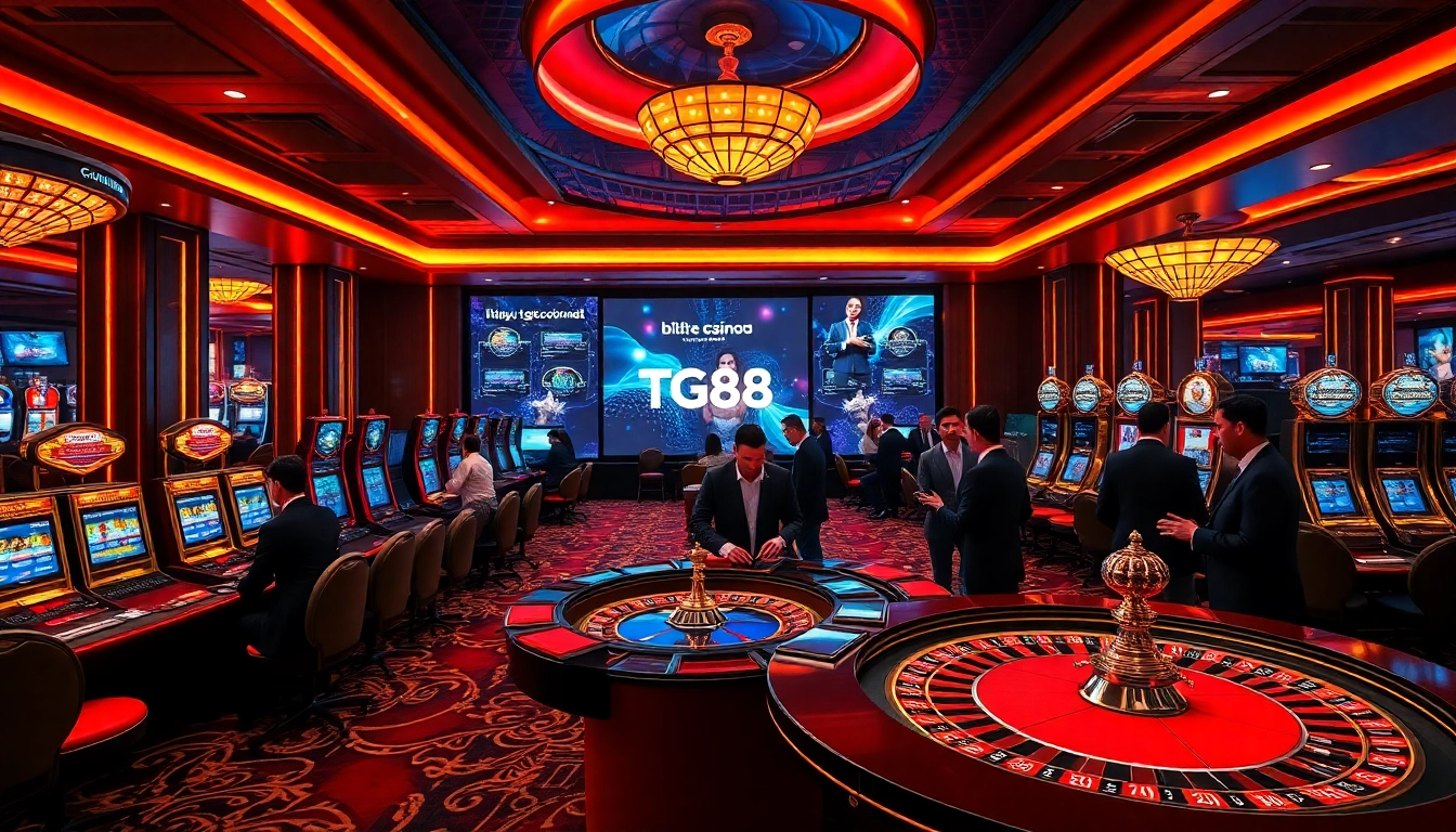 Experience high-stakes excitement at https://tg88com.host/ with vibrant casino visuals, slot machines, and lively players.