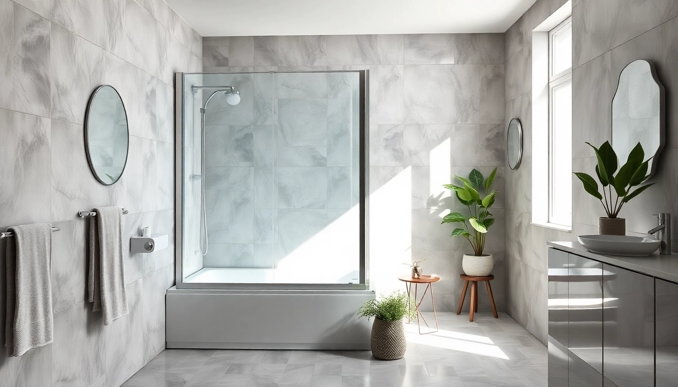 Genieße eine moderne sonni Duschkabine mit klarem Sicherheitsglas in einem stilvoll gestalteten Badezimmer.