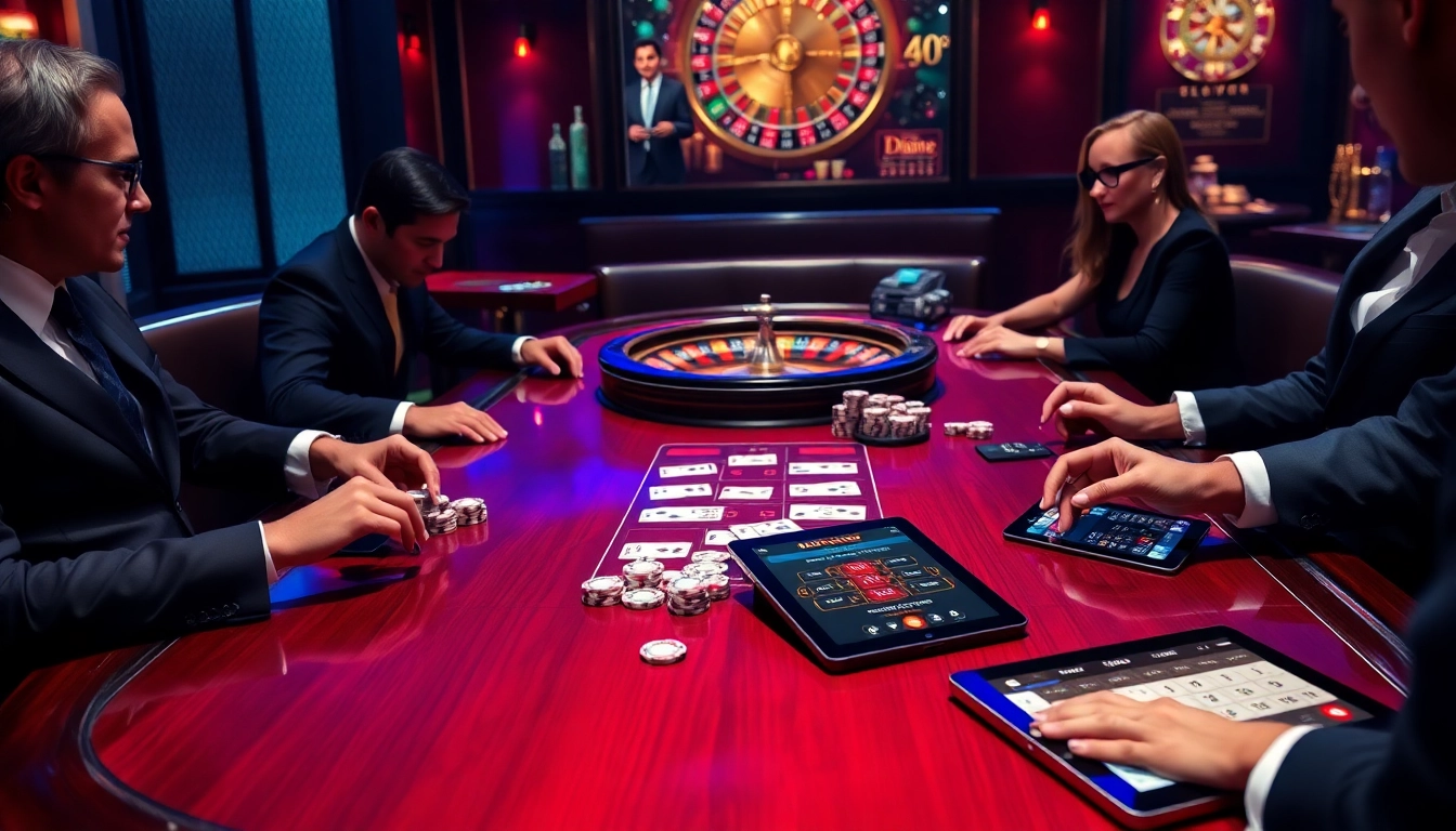 Experience high-stakes poker at BL555 with glamorous players and vibrant gaming elements.