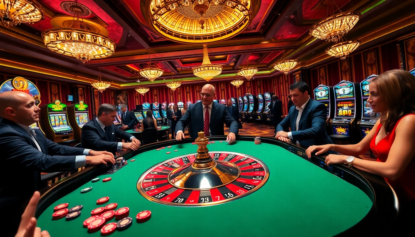 Experience the excitement of 78WIN at a vibrant casino, with intense betting and casino tables.