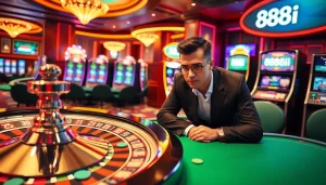 Experience the excitement of the 88i game at a luxurious casino with vibrant tables and chips.