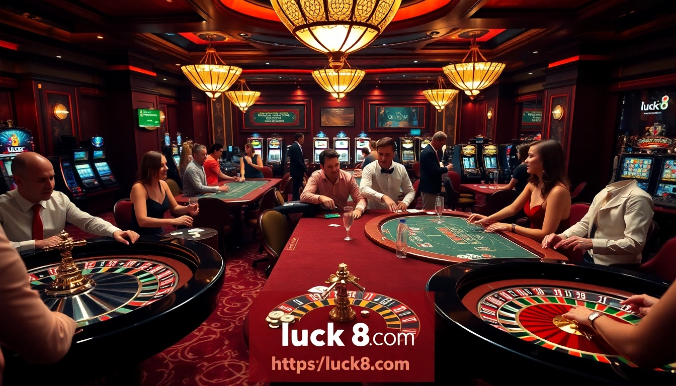 Trải nghiệm cảm giác kích động của trò chơi tại https://luck8.com, với bàn casino sống động và những người chơi hào hứng.