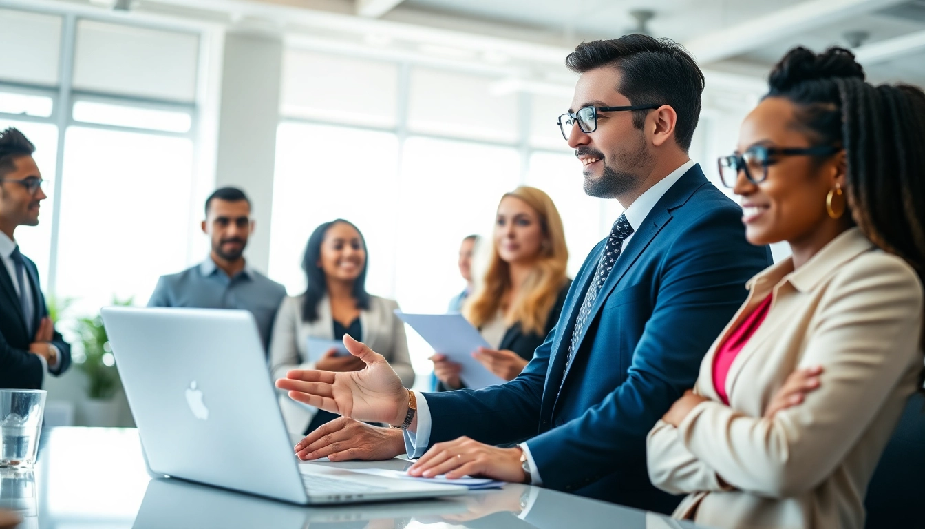 Headhunter Schweiz trifft Kandidaten in einem modernen Büro und fördert Networking.