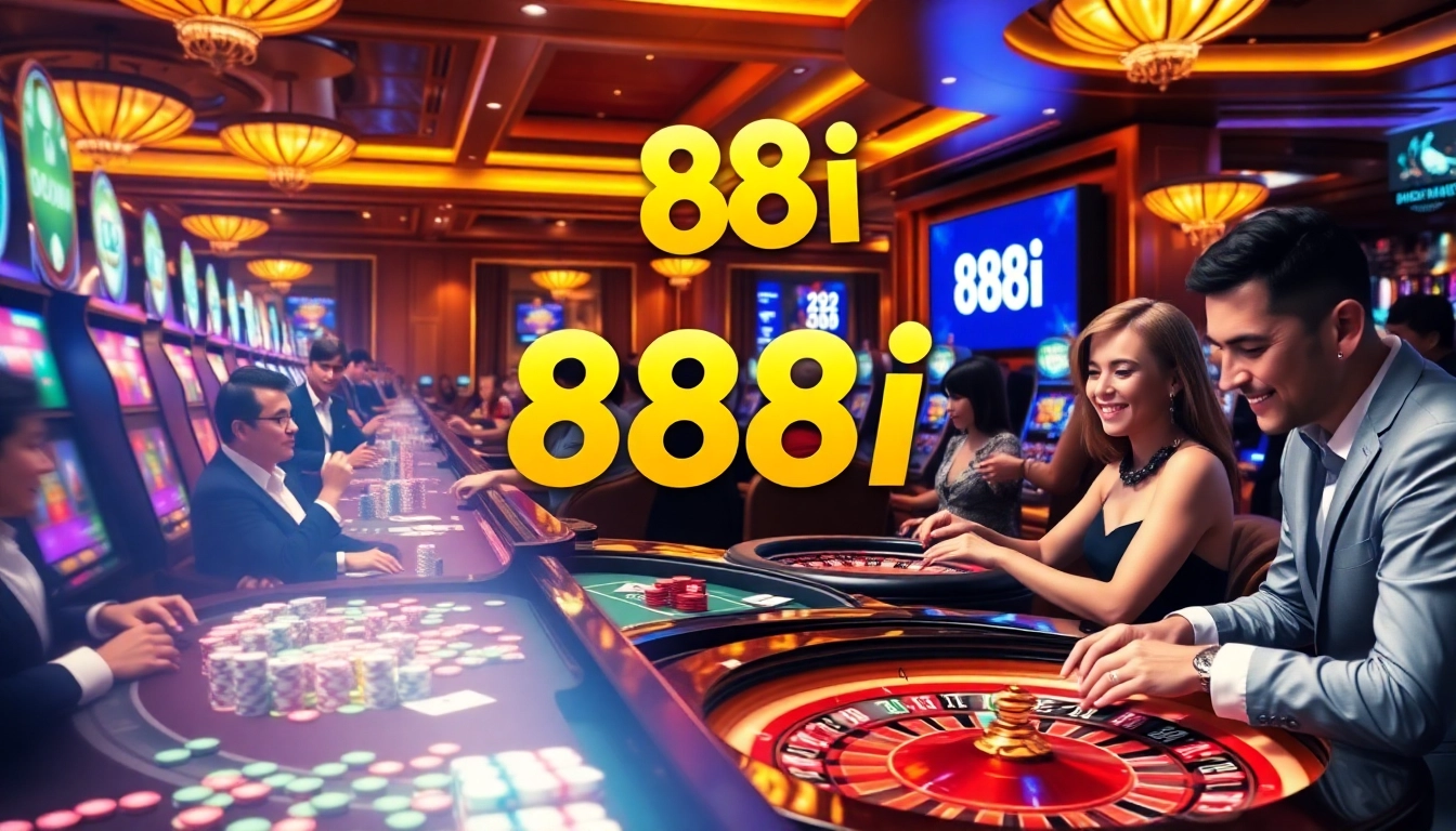 Explore the excitement of the 88i game with lively casino players at elegantly styled gaming tables.