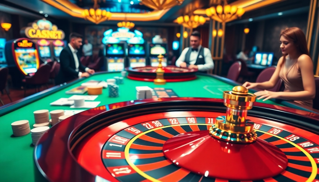 Experience the excitement of gambling at 789club with vibrant roulette and poker setups.
