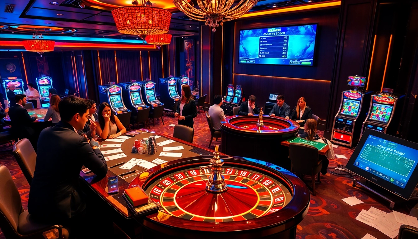 Experience the excitement of GG88 COM with players engaged at luxurious casino tables.