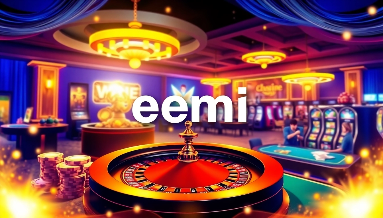 Experience the thrill of home eejl with an elite online casino interface featuring poker chips and a roulette wheel.